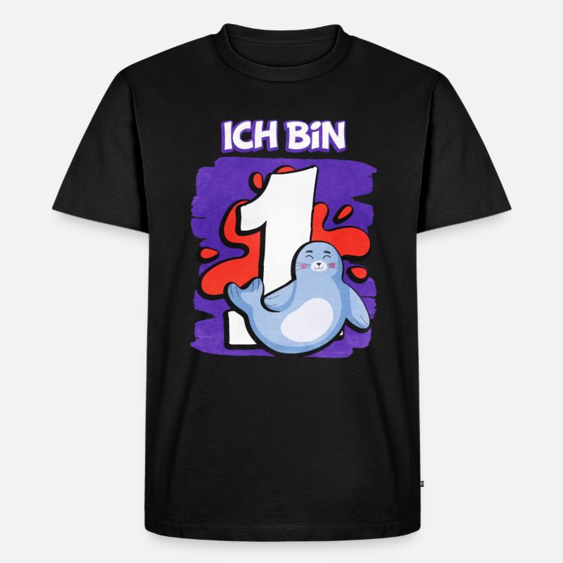 Ich Bin 1 Robbe - Männer Premium Bio T-Shirt - Schwarz