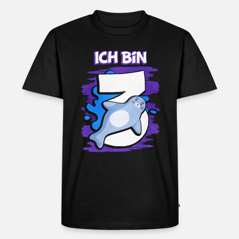 Ich Bin 3 Robbe - Männer Premium Bio T-Shirt - Schwarz