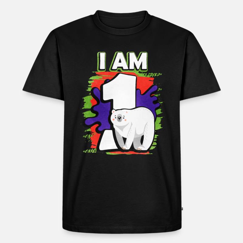 Ich Bin 1 Eisbär - Männer Premium Bio T-Shirt - Schwarz