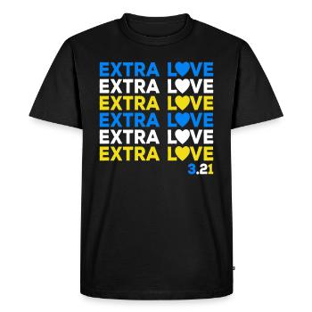 Syndrome de Down Chromosomes Extra Amour Extra - T-shirt Premium bio Homme - noir - Devant - Nico (187cm)