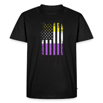 Cadeau de drapeau de genre non binaire - T-shirt Premium bio Homme - noir - Devant - Nico (187cm)