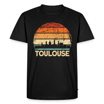 Toulouse - T-shirt Premium bio Homme - noir - Devant - Nico (187cm)