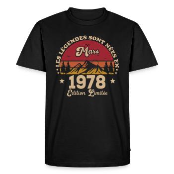March 1978 anniversary March 1978 vintage 1978 - Men's Premium Organic T-Shirt - black - Front - Nico (187cm)