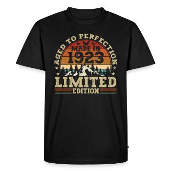 Voitures classiques construites en 1923 - T-shirt Premium bio Homme - noir - Devant - Nico (187cm)