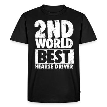 Second best hearse driver in the world - Men's Premium Organic T-Shirt - black - Front - Nico (187cm)
