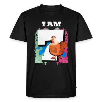 I am 7 chickens - Men's Premium Organic T-Shirt - black - Front - Nico (187cm)