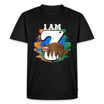 I am 7 sloth - Men's Premium Organic T-Shirt - black - Front - Nico (187cm)