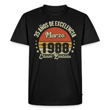 Mars 1988 | anniversaire 1988 Vintage Mars - T-shirt Premium bio Homme - noir - Devant - Nico (187cm)
