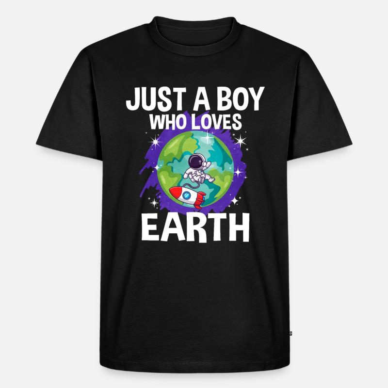 Erde Planet Geschenk - Männer Premium Bio T-Shirt - Schwarz