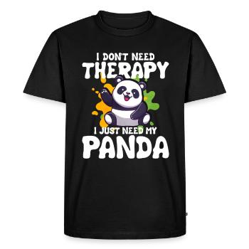 Panda - T-shirt Premium bio Homme - noir - Devant - Nico (187cm)