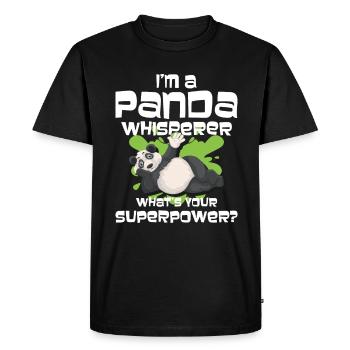 Panda - T-shirt Premium bio Homme - noir - Devant - Nico (187cm)