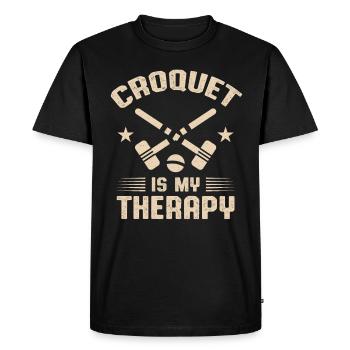 Croquet - T-shirt Premium bio Homme - noir - Devant - Nico (187cm)