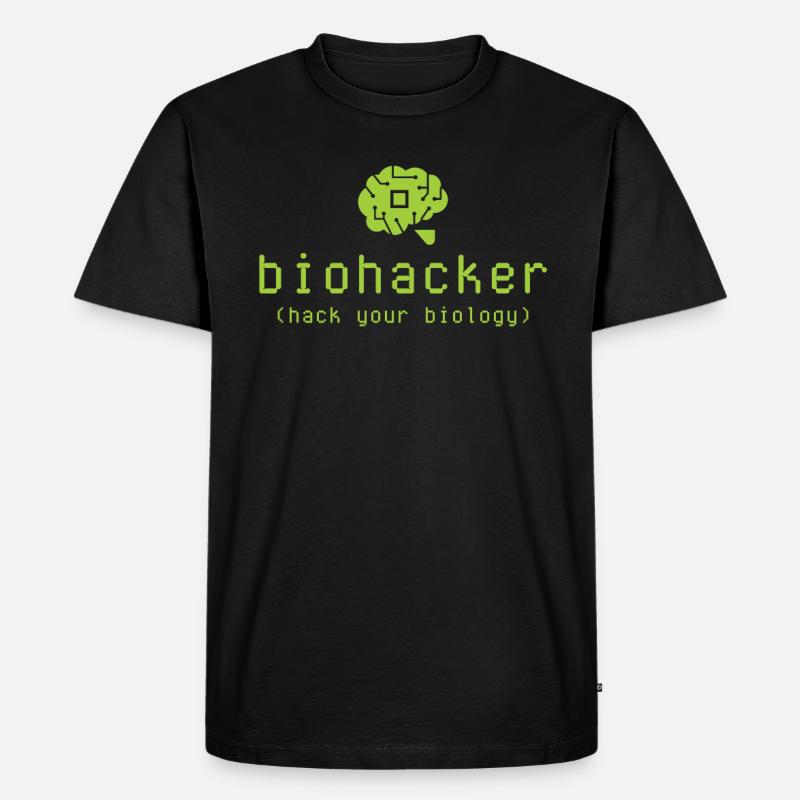 Biohacker Hack Your Biology - Männer Premium Bio T-Shirt - Schwarz
