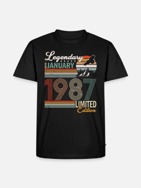 January 1987 born - Men's Premium Organic T-Shirt - black