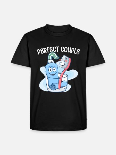 Pair Toothbrush Toothpaste Sweet - Men's Premium Organic T-Shirt - black