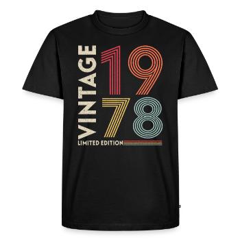 1978 Birthday Present - Men's Premium Organic T-Shirt - black - Front - Nico (187cm)