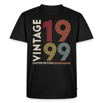 legendary since 1999 - Men's Premium Organic T-Shirt - black - Front - Nico (187cm)