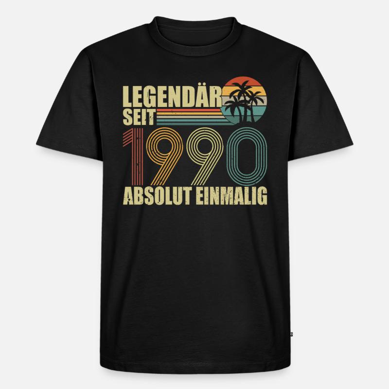 Geboren 1990 - Männer Premium Bio T-Shirt - Schwarz