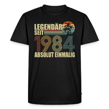 Legendär Seit 1984 - Männer Premium Bio T-Shirt - Schwarz - Vorne - Nico (187cm)