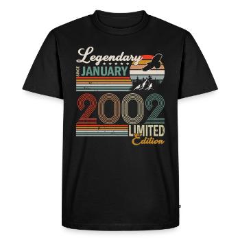January 2002 born - Men's Premium Organic T-Shirt - black - Front - Nico (187cm)