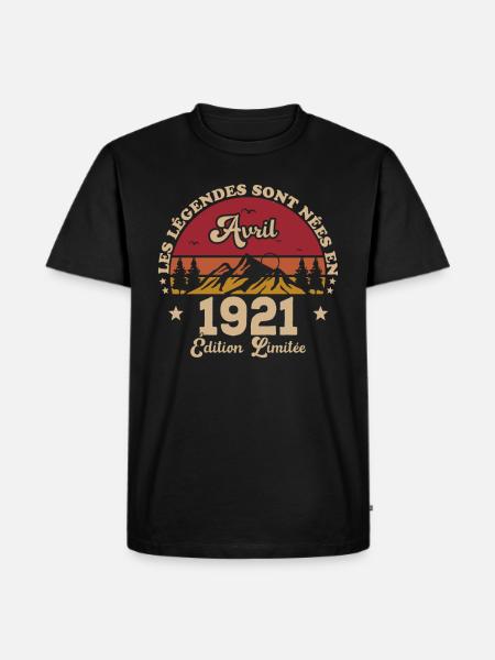 AVRIL 1921 - T-shirt Premium bio Homme - noir