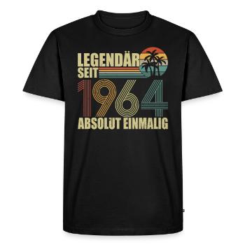 Made in 1964, legendary since day one - Men's Premium Organic T-Shirt - black - Front - Nico (187cm)