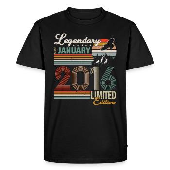 Legendary since January 2016 - Men's Premium Organic T-Shirt - black - Front - Nico (187cm)