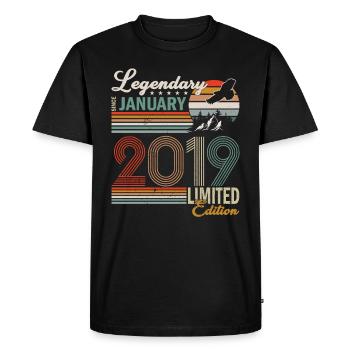 Légendaire Depuis Janvier 2019 - T-shirt Premium bio Homme - noir - Devant - Nico (187cm)