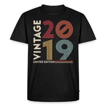 Vintage Legendary since 2019 Birthday - Men's Premium Organic T-Shirt - black - Front - Nico (187cm)