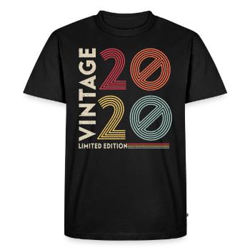 Vintage Rétro Cadeau d’anniversaire 2020 Vintage - T-shirt Premium bio Homme - noir - Devant - Nico (187cm)