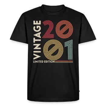 20ème anniversaire Millésime 2001 Légendaire depuis 2001 - T-shirt Premium bio Homme - noir - Devant - Nico (187cm)