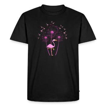 Flamingo - Männer Premium Bio T-Shirt - Schwarz - Vorne - Nico (187cm)