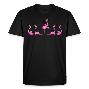 Flamingo Yoga - Men's Premium Organic T-Shirt - black - Front - Nico (187cm)