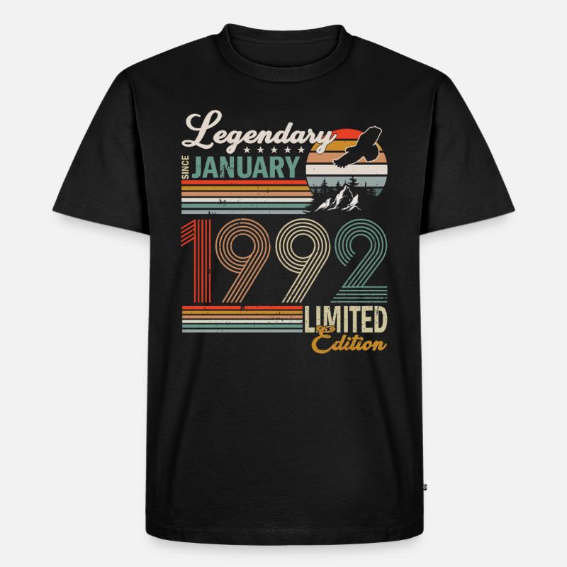 Januar 1992 - Männer Premium Bio T-Shirt - Schwarz