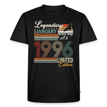 January 1996. Birthday present January 1996. - Men's Premium Organic T-Shirt - black - Front - Nico (187cm)