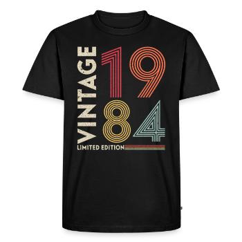 Awesome since 1984 Retro Vintage Birthday - Men's Premium Organic T-Shirt - black - Front - Nico (187cm)