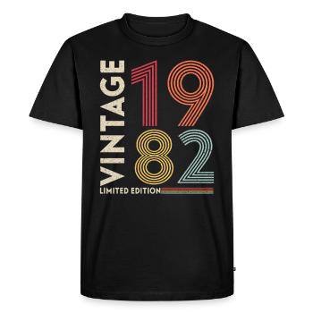 Awesome since 1982 Retro Vintage Birthday - Men's Premium Organic T-Shirt - black - Front - Nico (187cm)