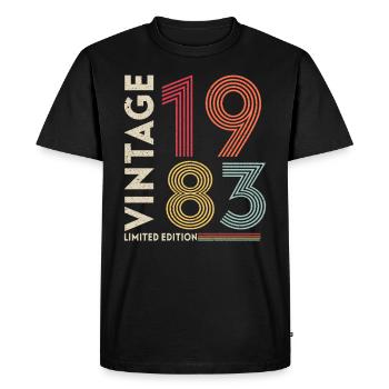 40th anniversary - Made in 1983 - Men's Premium Organic T-Shirt - black - Front - Nico (187cm)