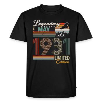 Sloth Birthday Mai 1931 Né en 1931 - T-shirt Premium bio Homme - noir - Devant - Nico (187cm)