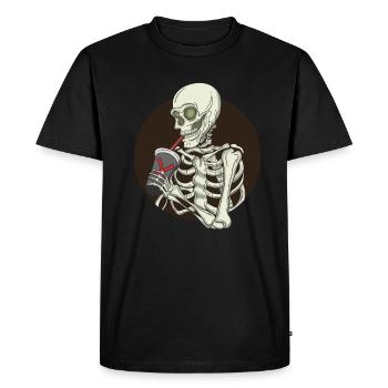 Sceleton Bubble Tea - Men's Premium Organic T-Shirt - black - Front - Nico (187cm)