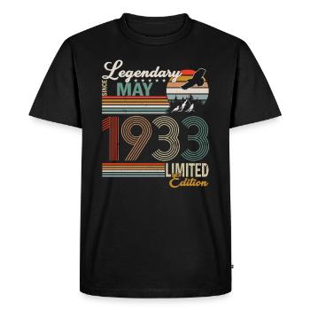 Des légendes vieilles de 90 ans sont nées en mai 1933 - T-shirt Premium bio Homme - noir - Devant - Nico (187cm)