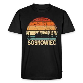 Poland Sosnowiec Skyline - Men's Premium Organic T-Shirt - black - Front - Nico (187cm)