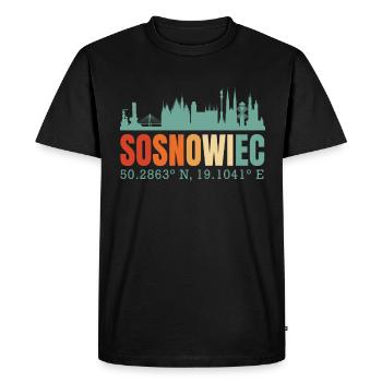 Poland Sosnowiec Skyline - Men's Premium Organic T-Shirt - black - Front - Nico (187cm)