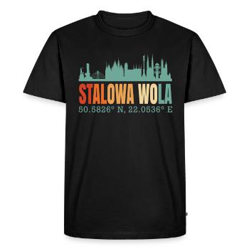 Pologne Stalowa Wola Skyline - T-shirt Premium bio Homme - noir - Devant - Nico (187cm)