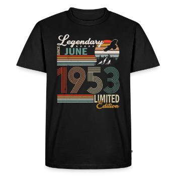 June 1953 Original 1953 Anniversary 1953 June - Men's Premium Organic T-Shirt - black - Front - Nico (187cm)