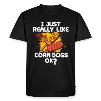 Chien de maïs - T-shirt Premium bio Homme - noir - Devant - Nico (187cm)