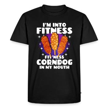 Chien de maïs - T-shirt Premium bio Homme - noir - Devant - Nico (187cm)