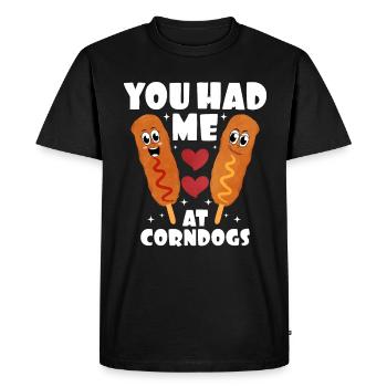 Chien de maïs - T-shirt Premium bio Homme - noir - Devant - Nico (187cm)