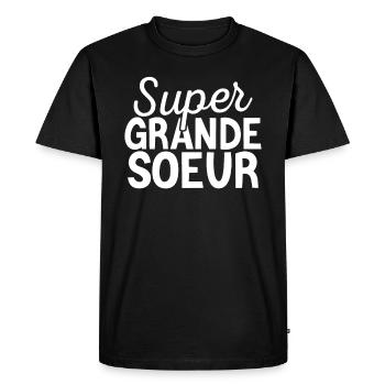Cadeau De Cœurs Super Grande Sœur - T-shirt Premium bio Homme - noir - Devant - Nico (187cm)