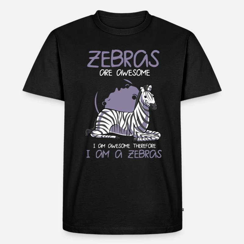Zebra - Männer Premium Bio T-Shirt - Schwarz